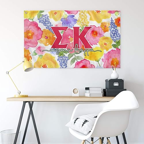 Amazon Com Sigma Kappa Sorority 3 X 5 Foot Flag Yellow And Pink