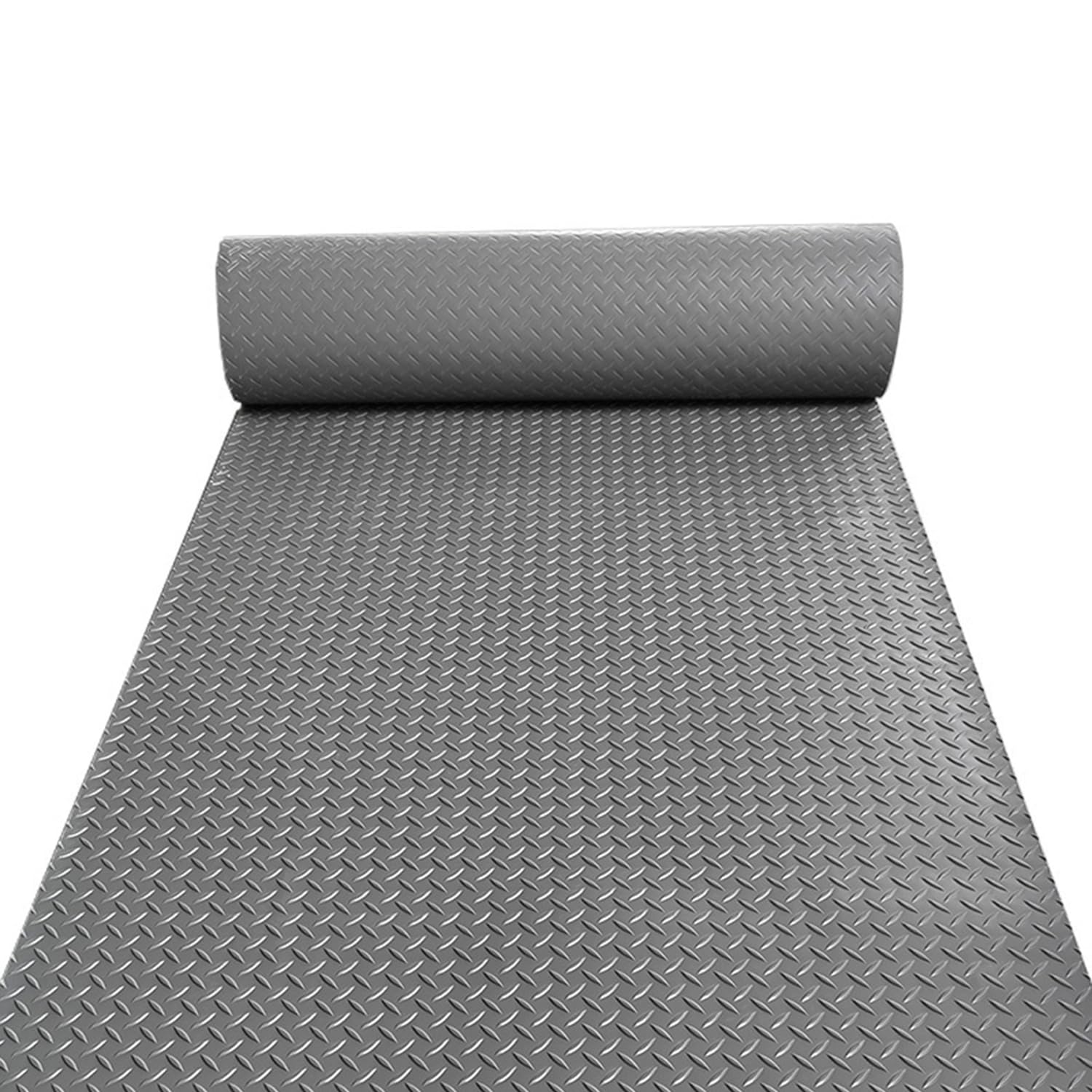 Nisorpa Garage Flooring Roll 1.2 x 2.5m, 2.5mm Thick Heavy Duty Floor Mat, Non-Slip Matting Roll Waterproof for Vans, Gym, Warehouse, Grey, Indoor & Outdoor
