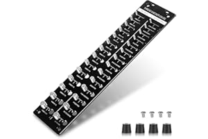 SNSMBNSR Thread Checker, 28pcs Nut and Bolt Thread Checker, Bolt and Nut Identifier Gauge with Rulers, Bolt Size and Thread Gauge 14 Standard and 14 Metric Suitable for Hanging (Black)