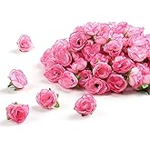 SITUMEIZI 100 Pcs 1.3 inches Mini Pink Rose Head Pink Flowers Artificial Pink Roses for Home DIY Flower Wall Party Birthday Decor