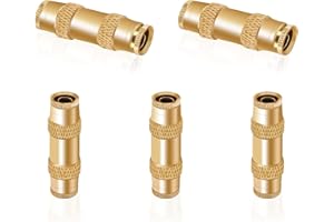 Siptenk 1/4 Air Line Quick Connect Fittings 5PCS, DOT Brass Straight Union 1/4" OD Tube Air Brake Line Push to Connect Fittings for Truck Trailers Industry Air System
