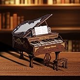 Rhapsody DIY Piano 3D Wooden Puzzle Music Box Kit, Working Keys Interactive 3D Puzzle for Adults, Vintage Design Model Kit for Adults and Home Decor