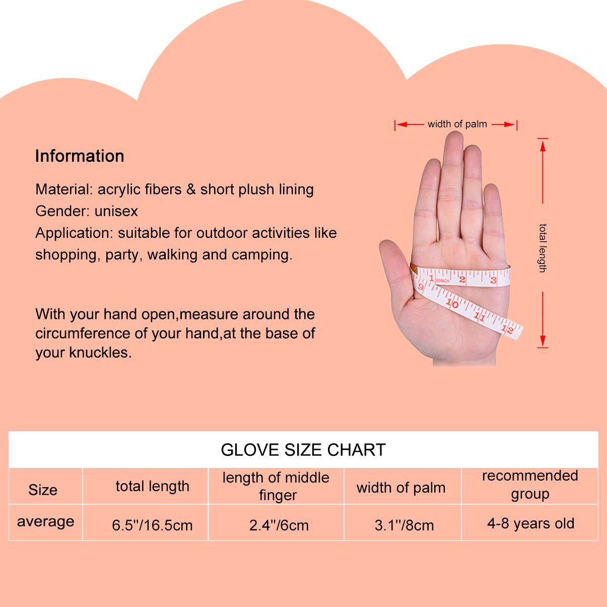 Vbiger Kinder Gestrickte Handschuhe verdickte Gestrickte Handschuhe Weiche Outdoor Winterhandschuhe Warme Handschuhe Bequeme Handschuhe mit niedlichen Cartoon Muster für Kinder zwischen 4-8 Jahre alt