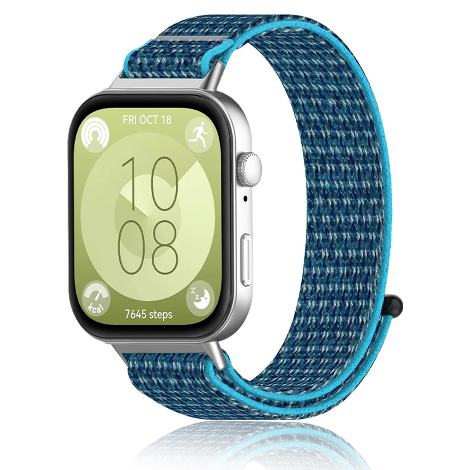 SeNool Strap for Huawei Watch Fit 3 / Fit 4 / Fit 4 Pro, [Loop Nylon Watch Band] [Soft, Breathable, Durable], Men and Women Replacement Bracelet for Huawei Watch Fit 3 / Fit 4 / Fit 4 Pro - Light Blue