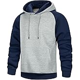 Men's Hoodie Novelty Color Block Pullover Hooded Collar Drawstring Hoodies Sweatshirt with Pocket