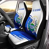 Bulopur Car Seat Covers Set of 2, EL Salvador Flag Pattern Front Bucket Seats Protector Auto Interior Accessories Decor Universal Fit for Car Truck