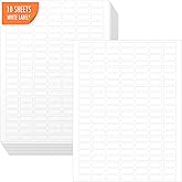 1540 Blank Rectangle Labels, White Coding Blank Stickers Mini Printable Labels for Organization Projects, Boxes, Jars, Storage Containers, Laser Printer Available (8.5” x 11”, White)