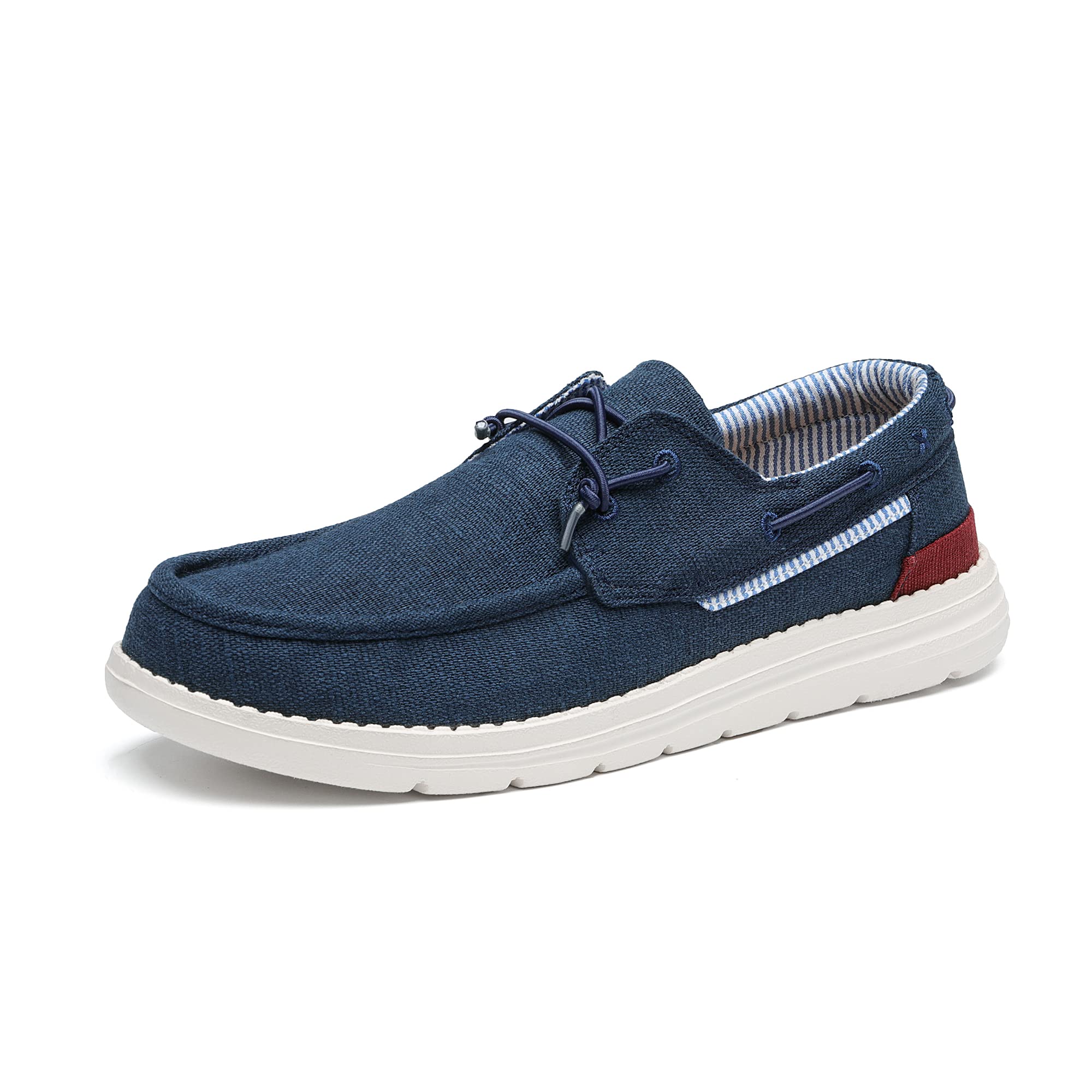 Bruno Marc Mocassini Uomo Slip-On Elasticizzati - Tomaia Traspirante, Suola Leggera EVA, Nero/Bianco, Taglia 42 EU