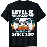 8 Year Old Bday Decorations Son Boy 8yr 2017 8th Birthday T-Shirt