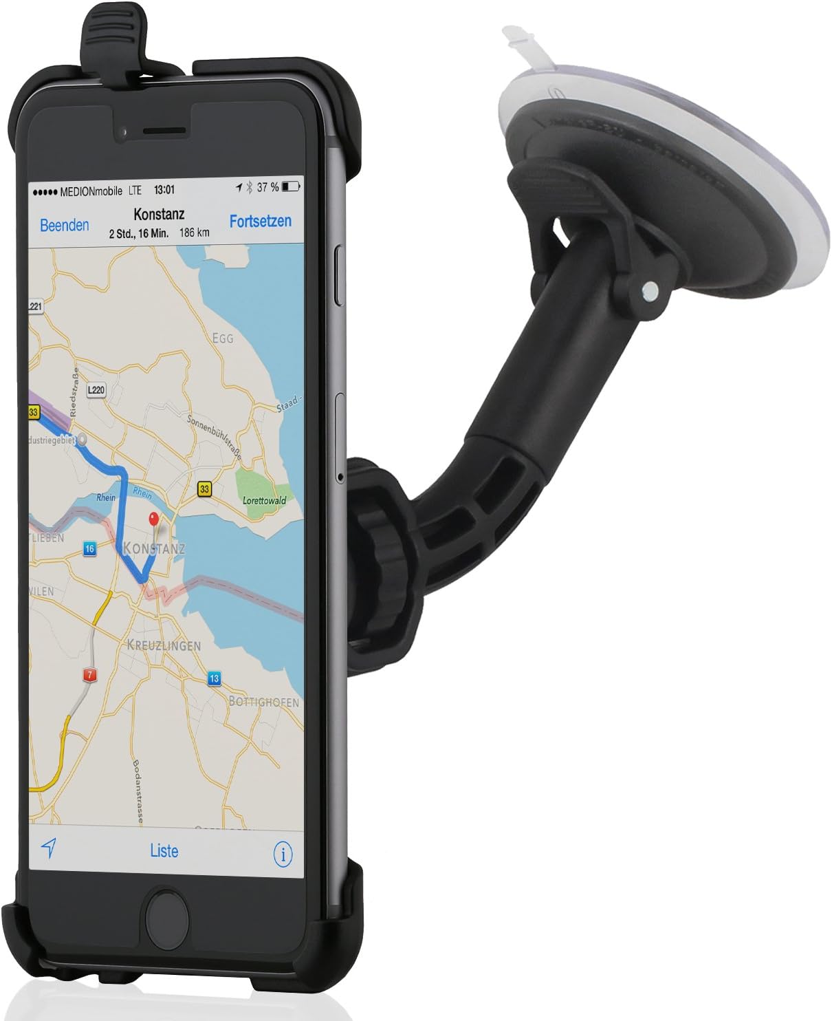 Wicked Chili In-Car Holder for Apple iPhone 6, Plus Car Holder with Ball Joint and Low-Vibration/M