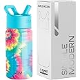 Simple Modern Kids Summit Water Bottle with Straw Lid | 14oz Stainless Steel Cup Insulated Tumbler Tumbler for Toddlers, School | Tie-Dye