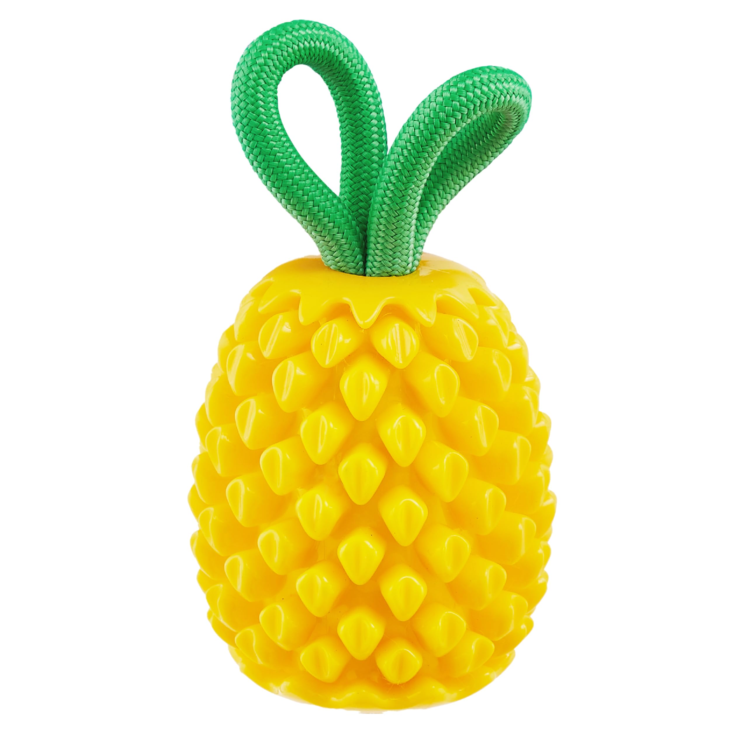 Outward Hound Planet Dog Dental Pineapple Dental Chew Toy and Interactive Treat Stuffer, Durable Stuffable Dog Toy, Yellow