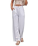 heipeiwa Women's Linen Casual High Waist Wide Leg