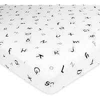 American Baby Company Printed 100% Natural Cotton Value Jersey Knit Fitted Pack N Play Playard Sheet, Alphabet, Soft Breathable, for Boys and Girls