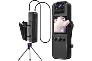 YYCAMUS Body Cam, Mini Bodycam 1080P with 180° Rotating Lens, Police Body Cam, Wearable Camera with 8HR Battery & Night Vision, Personal Body Camera with Multifunctional Accessories