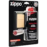 Zippo All-in-One Kit with Brushed Brass Windproof Lighter