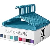 Plastic Hangers 20 Pack Blue - Clothes Hangers - Makes The Perfect Coat Hanger and General Space Saving Hangers for Closet and New Apartment Essentials - Percheros Ganchos para Colgar Ropa Hangars