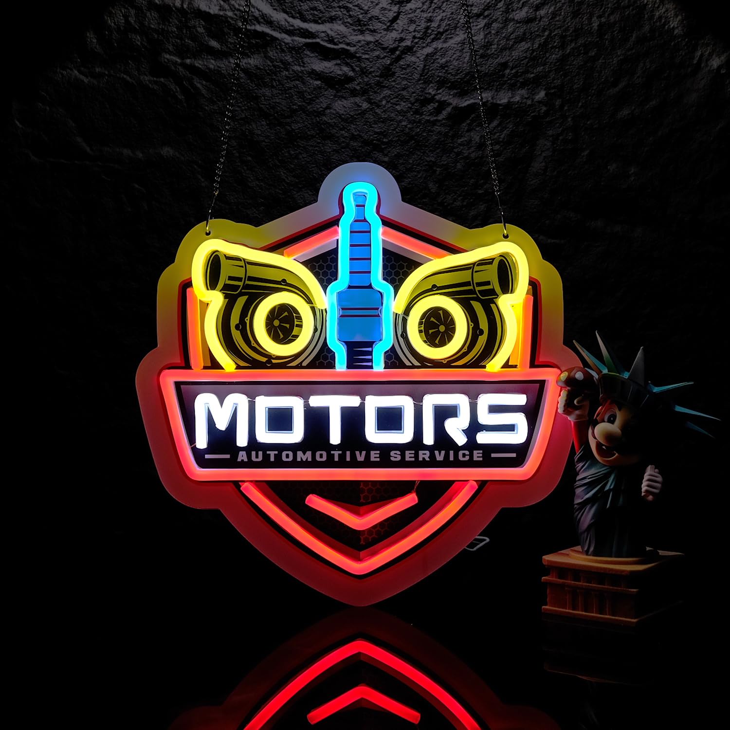 Photo 1 of LIUISNEO Motors Automotive Service Neon Sign,Innovative Integral Forming Process,With Dimmable Switch For All Holiday Party and Home Decoration