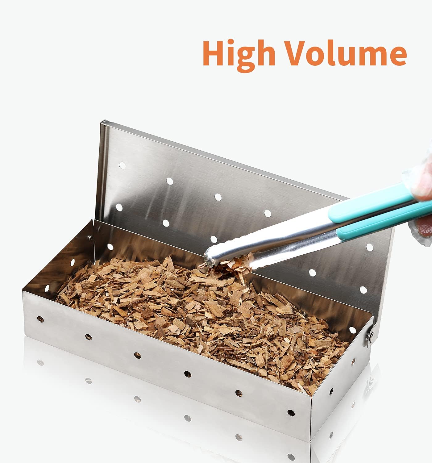 690GRAND Grill Smoker Box with Stainless Steel Shell and Hinged Lid for BBQ Gas Grill Meat Smoking Wood Chips: Garden & Outdoor