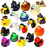 JOYIN 18 Halloween Fancy Novelty Assorted Rubber Ducks for Fun Bath Squirt Squeaker Duckies, School Classroom Giveaway Toy Pr