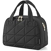 BAGSMART Travel Toiletry Bag, Large Wide-open Travel Bag for Toiletries, Puffy Makeup Cosmetic Travel Bag with Handle-Black