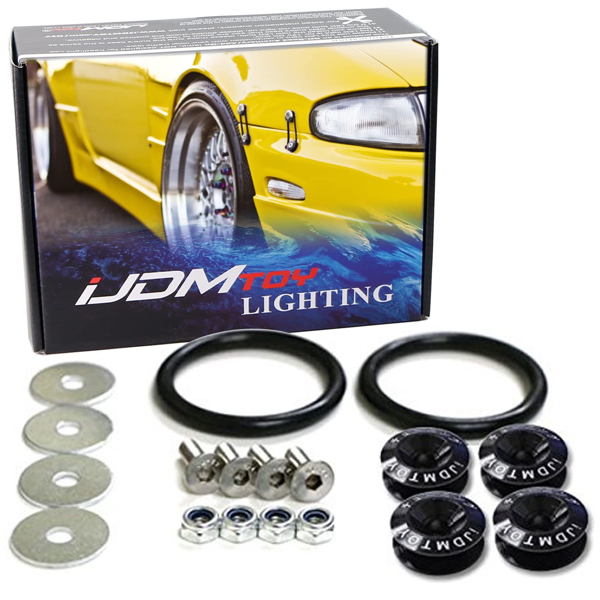 Neo Chrome Spike Quick Release Fasteners Kit – Aluminum Bumper & Trunk Clips (JDM Style)
