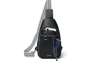 LATMAP 7L Sling Bag for Women Men Leather Small Sling Backpack Daypack Anti Theft Fanny Pack Crossbody Purse Travel