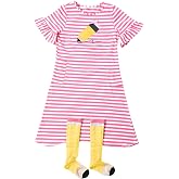 Chicingyou Girls Back to School Pencil Dress with Cotton Socks | Kindergarten Pre-k Girls Pencil Outfit, Back to School Classroom Dresses Casual Set for First Day of School Party Decor
