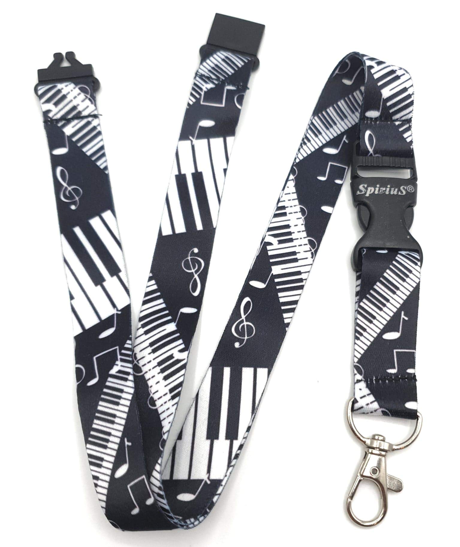 SPIRIUS Flowers Lanyard Neck Strap for Phone, ID Badge Holder, Key Holder Keychain (Music Keyboard)