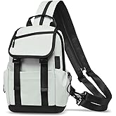 SUIKIHUM Mini Backpack for Women Men, Convertible Anti Theft Sling Bag with USB Charge Port, Lightweight One Strap Casual Pack for Travel (Beige)