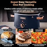 Tower Cavaletto 3.5 L Slow Cooker with 3 Heat Settings Midnight Blue Rose Gold view 4