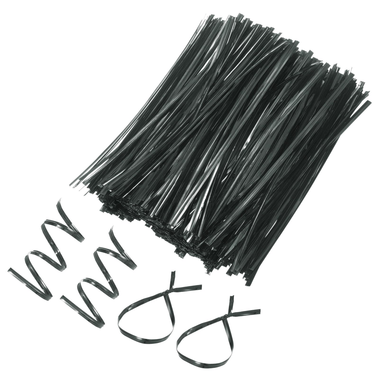 M METERXITY 800-Pack Metal Twist Ties, 15cm Metallic Twists Tie for Christmas/Party Decoration/Garden Plant/Gift Wrapping/Bread/Cake/Pops Candy Bags, Reusable Twisty-Ties [Black]