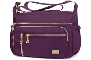 NPBAG Crossbody Bag for Women, Shoulder Purse Handbag Messenger Bag, Trendy Pocketbooks, Waterproof and Multi-Pockets (Purple)