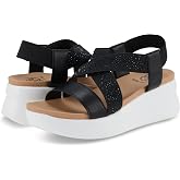 Daisy Fuentes Women's Wedge Sandals Frill &ndash; Comfortable Design in Latte and Slate Blue, Sizes 6-10