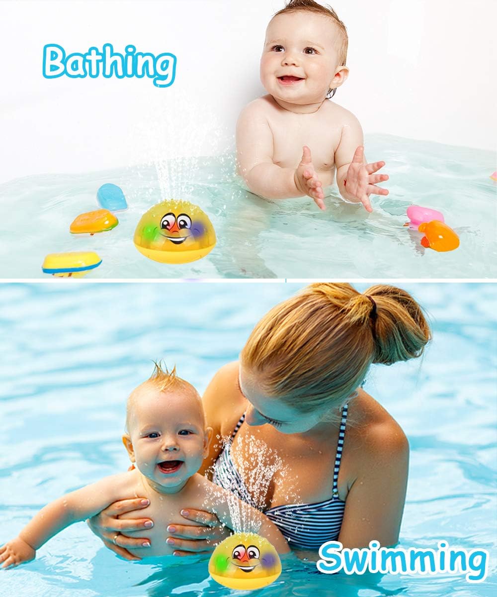 light up water spray bath toy