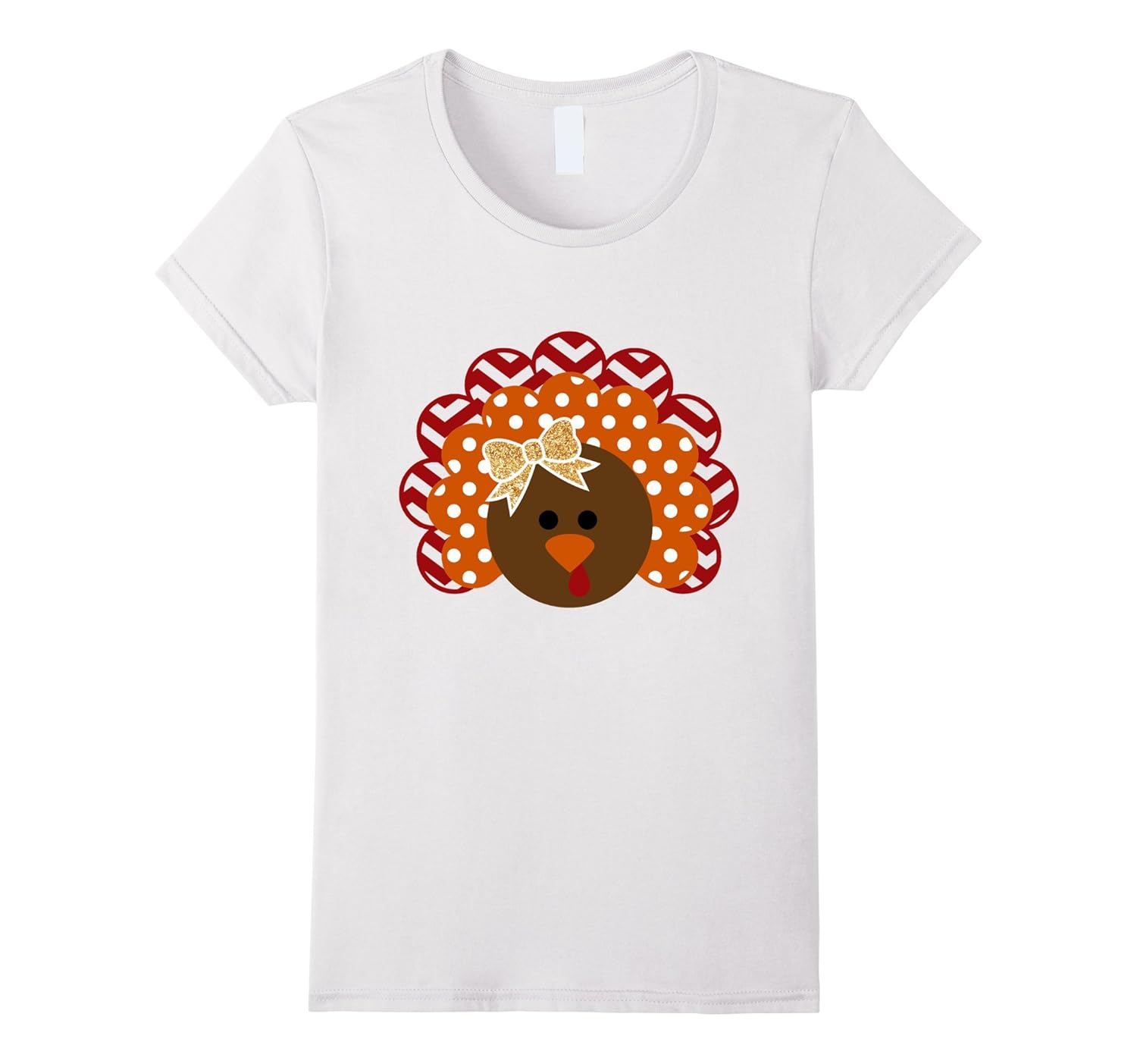 Cute Glitter Bow Turkey Thanksgiving Fall Season Girl Shirt-ANZ