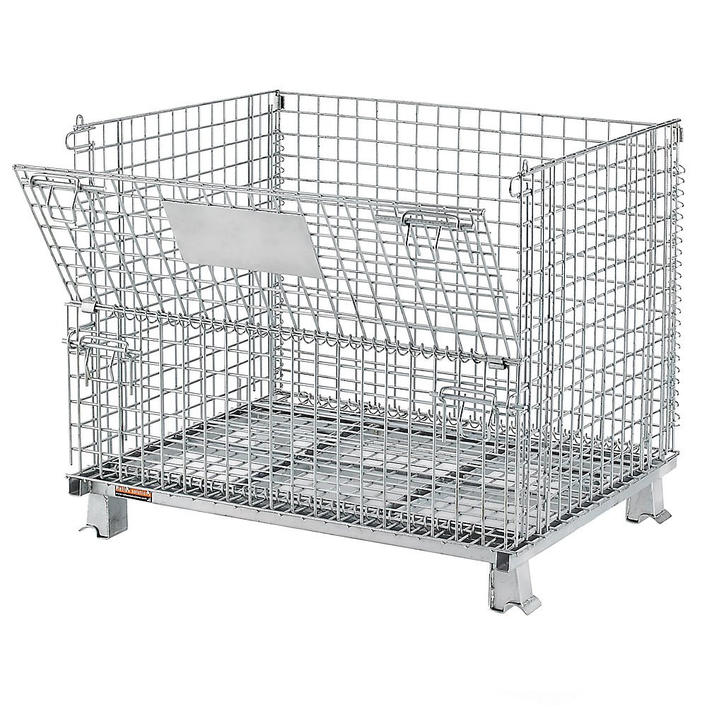 RELIUS SOLUTIONS Collapsible Wire Containers with ZincPlated Finish 40"Wx32"Lx331/2"H 2x2