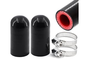 TUOLAUTHON 2Pcs High Temperature 4-Ply Reinforced Silicone Hose Cap ID 5/8 Inch(16mm) Hose End Plug for Turbo Bypass Valve/Throttle Body Water Port/Heater Core/Coolant Heater Bypass Vacuum Water Port