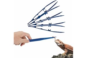 HAIZUSAI 4-Pack Reptile Feeding Tongs Set - Hygienic Anti-Slip Blue Tweezers for Bearded Dragons, Lizards, Snakes, Aquariums & Small Animals（Three colors to choose from, 18cm）