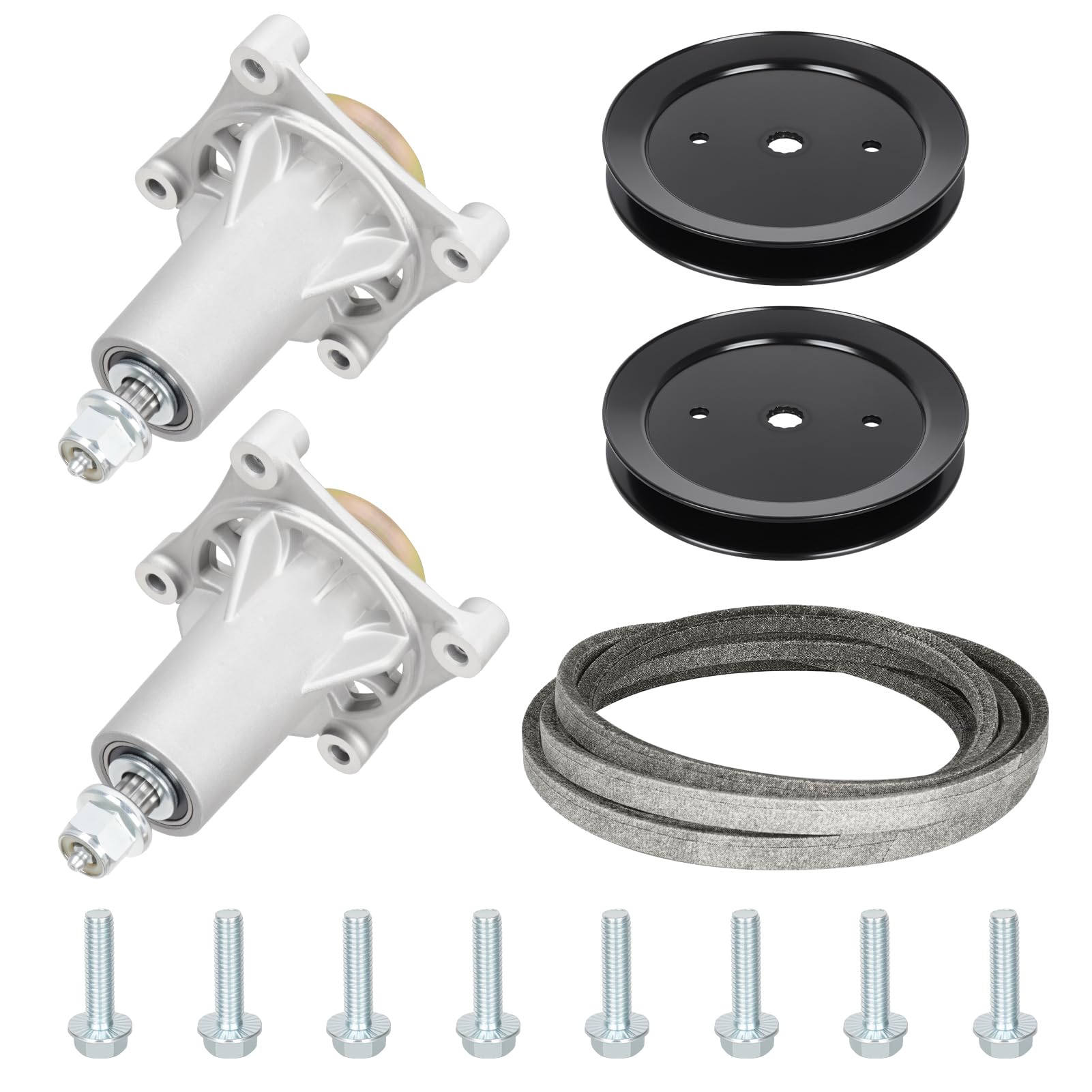 Photo 1 of Youxmoto YTH22V46 Deck Rebuild Kit fits Husqvarna 46 Inch YTH24V48 z254 2346XLS 2246LS YTA22V46 YTH18K46 PB195H42LT, 2 Spindles 187292, 192870, 2 Pulleys 195945, 1/2” x 105 3/4" Belt 532405143