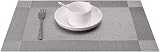 Miorkly Placemats and Coasters Set of 4 Silver Grey PVC 18x12 in view 2