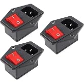 EC Buying 3Pcs AC-14-F16A Switch Power Socket With 10A Fuse - KCD4 Integrated Three in One Adapter Connector - Copper