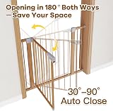 Dripex Wood Pattern Stair Gate for Baby and Pets 75-82 cm Auto Close One-Handed view 6
