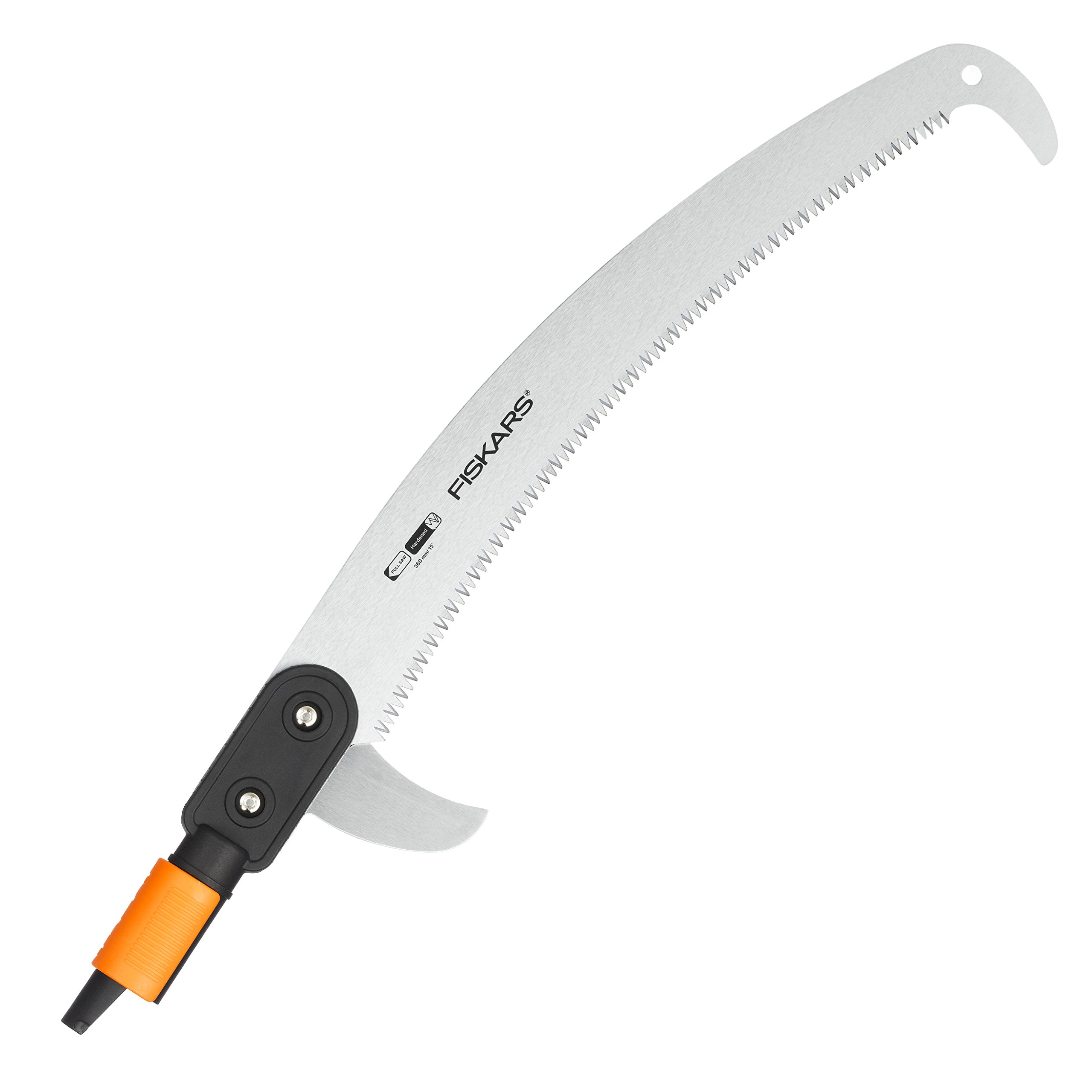 Fiskars Curved Saw For Reaching Higher Branches, Tool Head, Length: 55 cm, Hardened Steel Blade, Black/Orange, QuikFit, 1000691