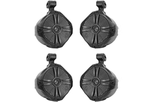 Rockville RWB90B Pair 300W 8" 2-Way Marine Wakeboard Tower Speakers, 360-degree Swivel, Waterproof, Stainless Hardware, UV-Re