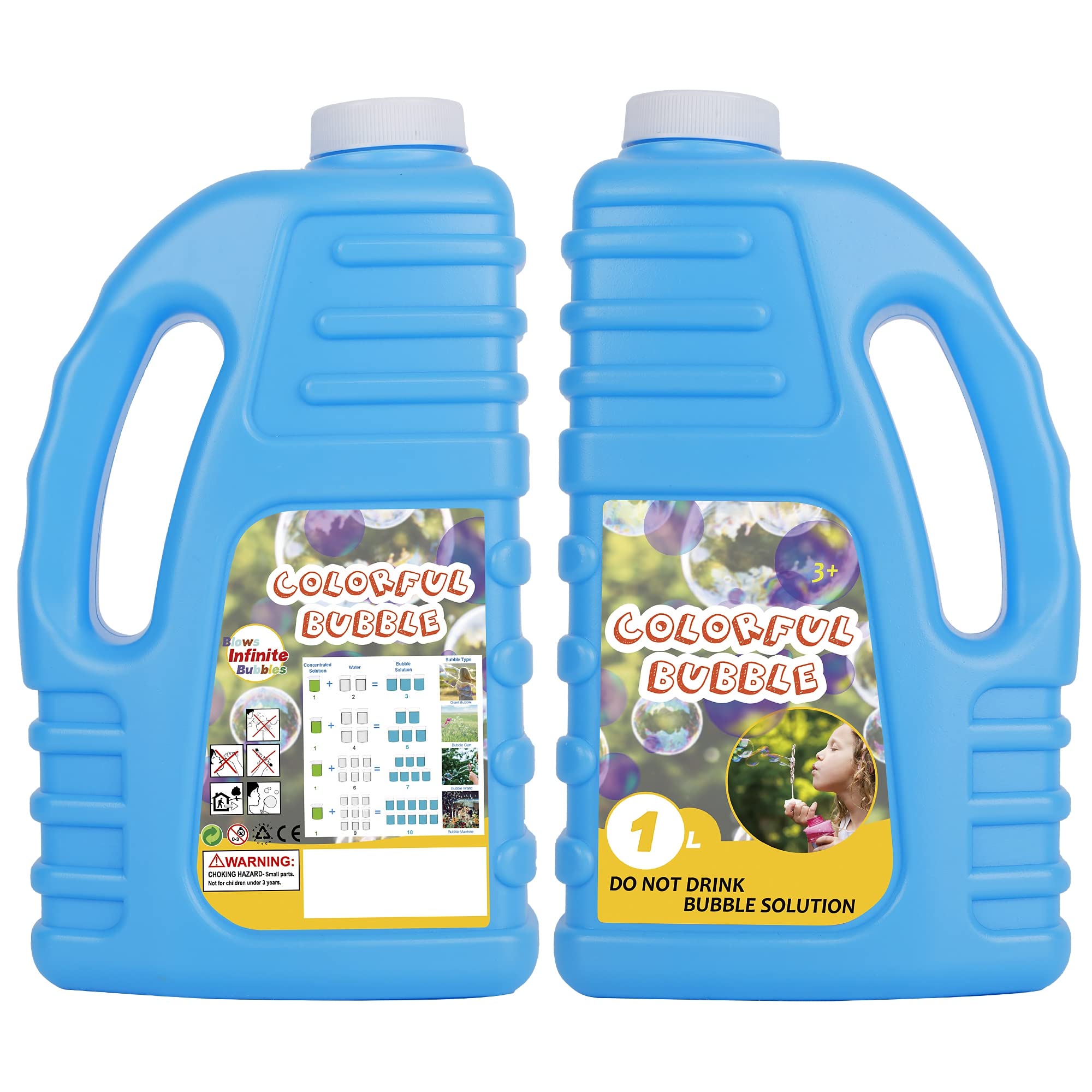 Lulu Home Bubble Concentrated Solution, 1 L/ 33.8 OZ Bubble Refill Solution for Kids Halloween Parties, Bubble Machine, Giant Bubble Wand, Bubble Blower Toys