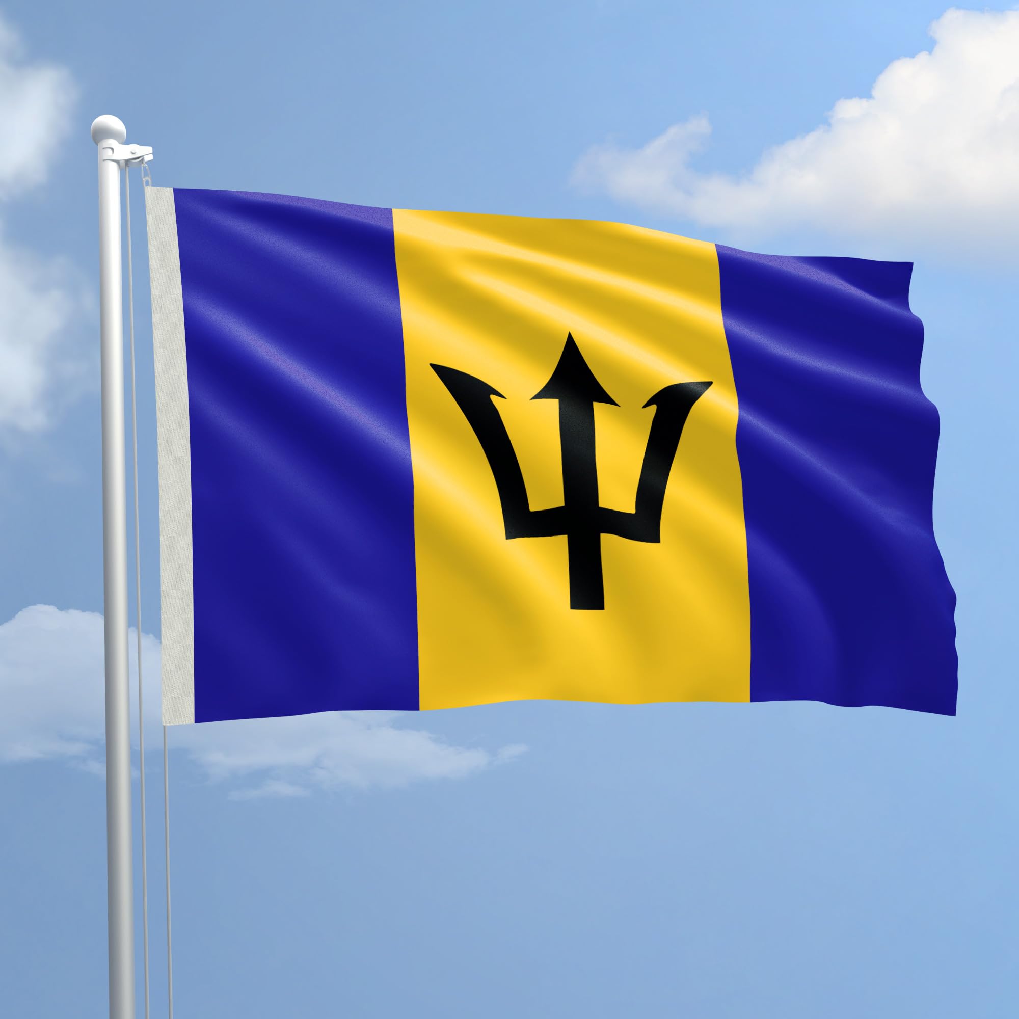 AL PRODUCTION Barbados Flag Fabric Nautical Size 70 x 100 to