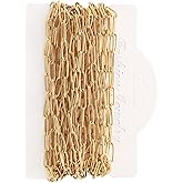 16.4 Feet Necklace Chains for Jewelry Making, Gold Plated Stainless Steel Chains Bulk for DIY Necklace Bracelet Pendant Supplies