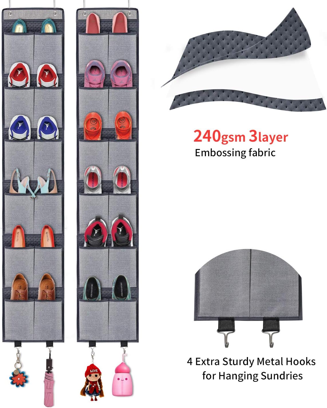 Best Over Door Shoe Rack Grey