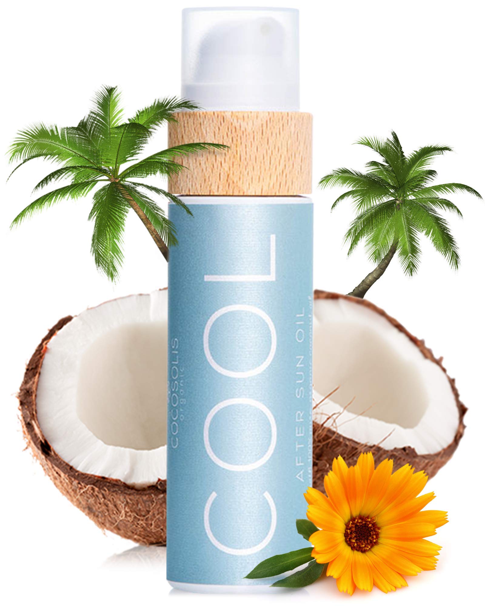 COCOSOLIS Cool After Sun Organic Oil for Gentle Regeneration After Sunbathing and Solarium, Moisturises, Revitalises and Soothes, Mint Fragrance, Nourishing Oil for Massage (110)
